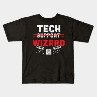 Tech Support Wizard Helpdesk Men Computer Technician Kids T-Shirt